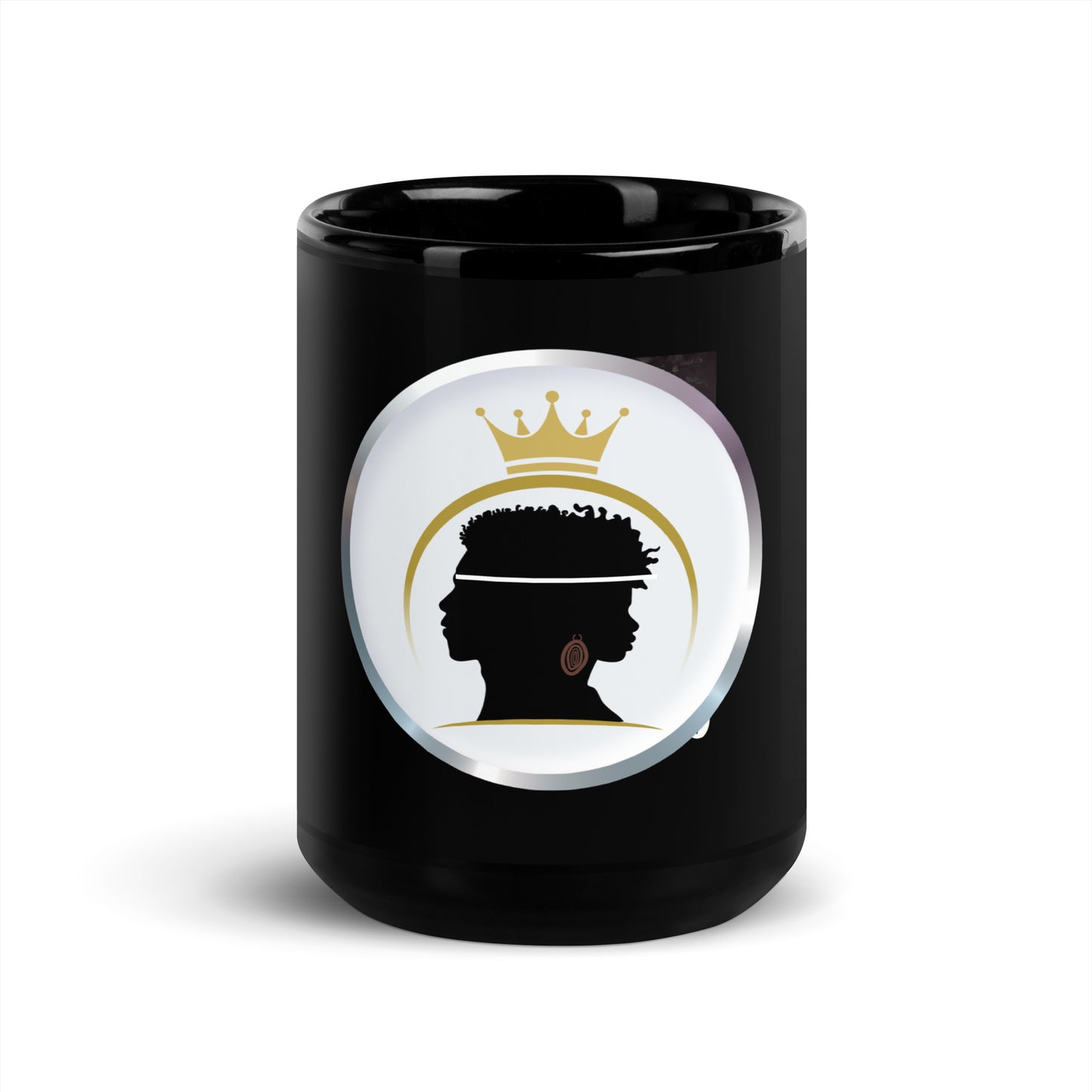 Gohdess Rising Black Glossy Mug